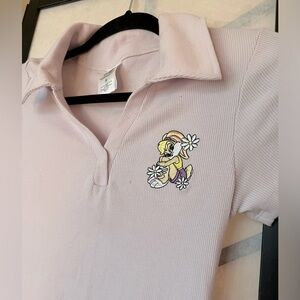 Looney Tunes Lola Bunny Polo Collared Lavender Light Purple Sporty Dress Juniors